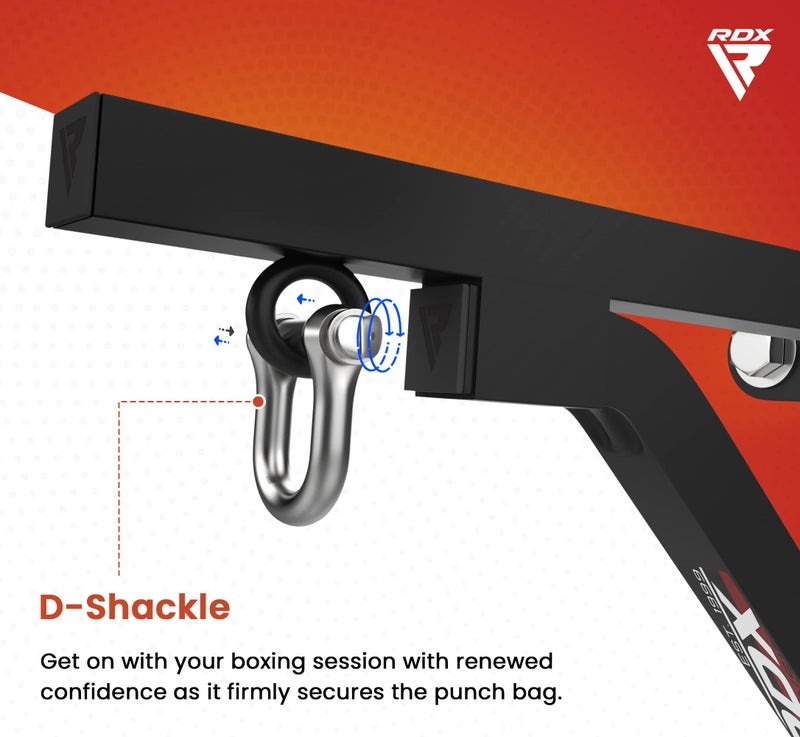 Rdx حامل حائط RDX، كيس ملاكمة 16 قياس بار حديد ثقيل، تثبيتات فولاذية D-Shackle، تدريب ملاكمة MMA وكيوكوشن ومواي تاي، لياقة بدنية خارجية وصالة رياضية منزلية - Image 4